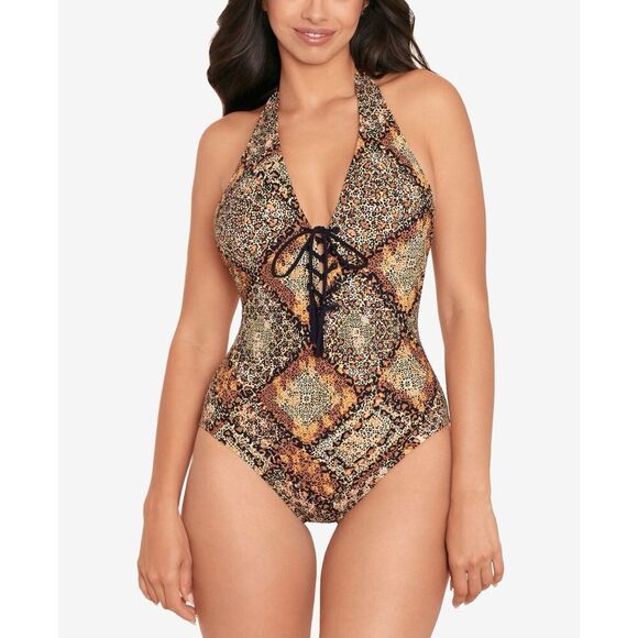 Skinny Dippers Women's Mazie Sirena One Piece Swimsuit in Black | Size Medium | - Picture 1 of 3